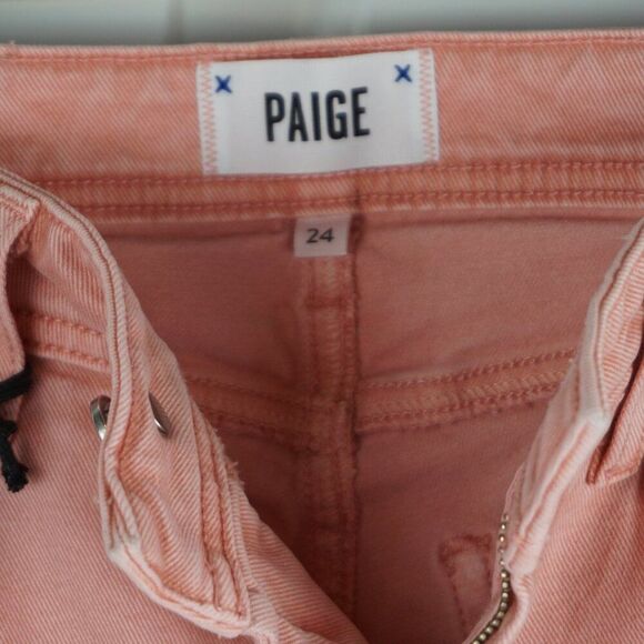 PAIGE Claudine High Rise Ankle Flare Jeans In Vintage Pink Quartz size 24 NWT - Picture 14 of 15